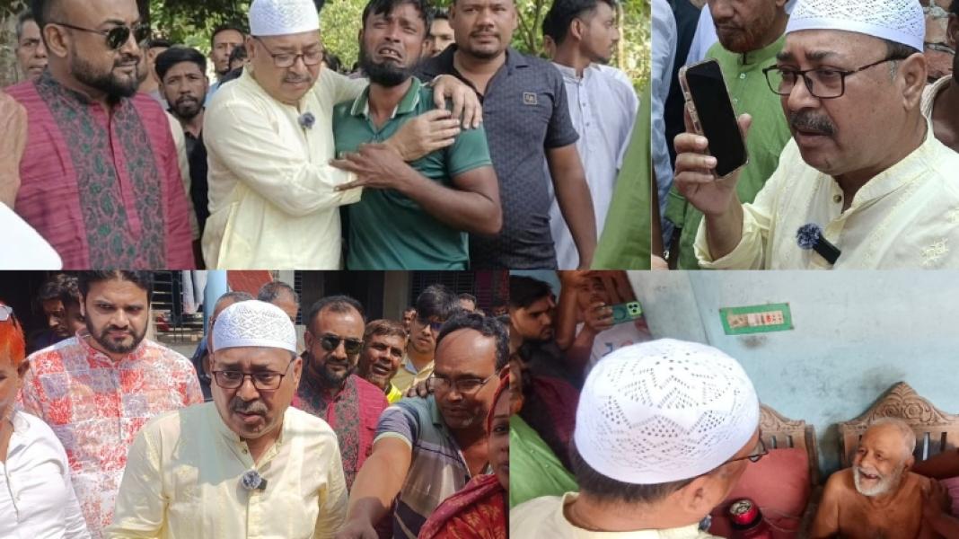 শার্শায় ছিনতাইকারীর হাতে নিহত ভ্যানচালক পরিবারের পাশে সাবেক এমপি মফিকুল হাসান তৃপ্তি